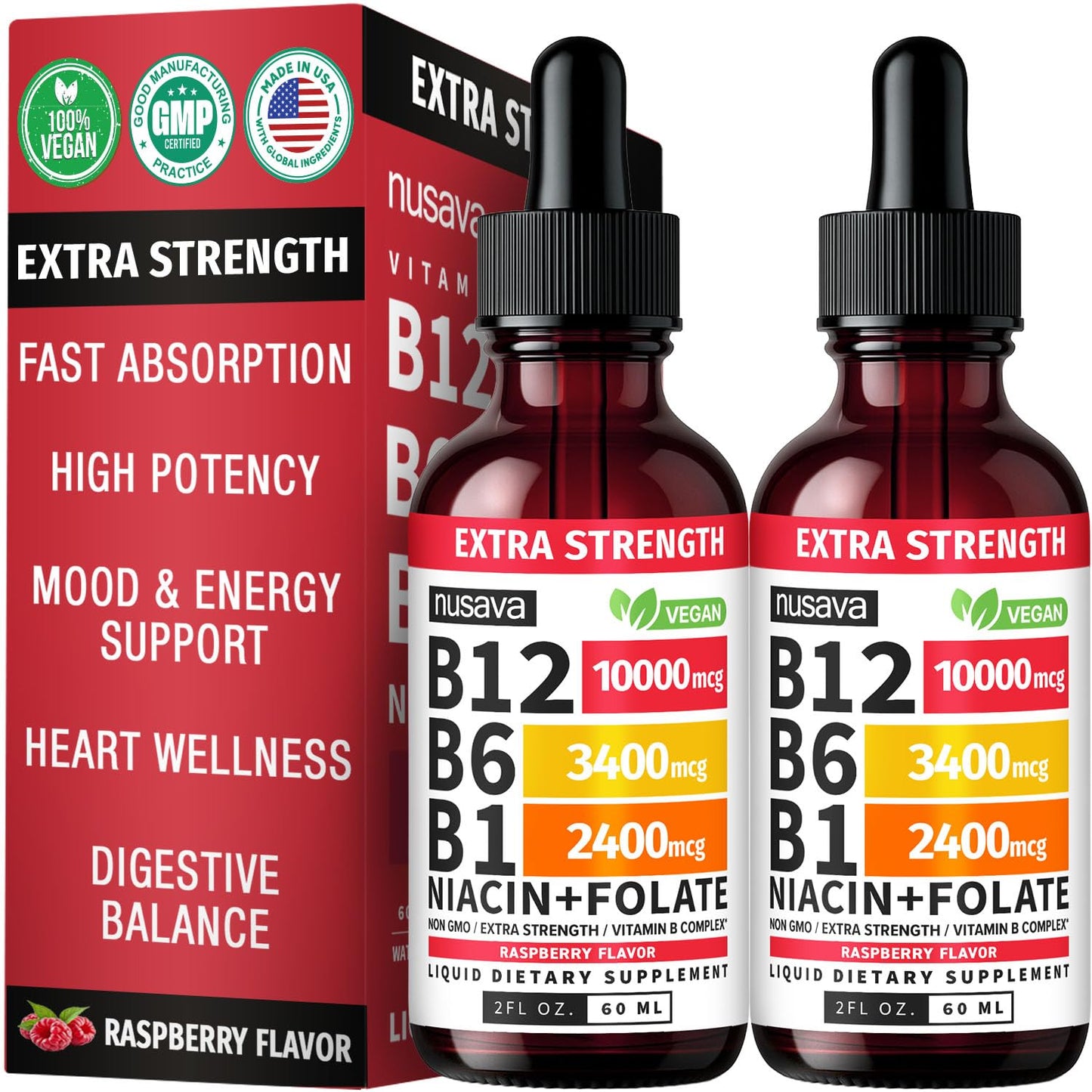 Gotas líquidas de vitamina B12 y B6