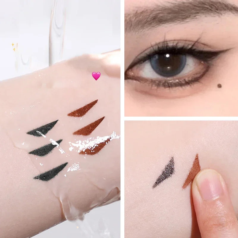 Achieve Flawless Wings with the Rotate Eyeliner Stamp - Dual-Tip Waterproof Liquid Pen in Black and Brown