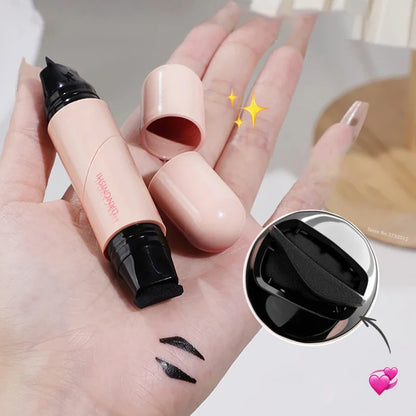 Achieve Flawless Wings with the Rotate Eyeliner Stamp - Dual-Tip Waterproof Liquid Pen in Black and Brown