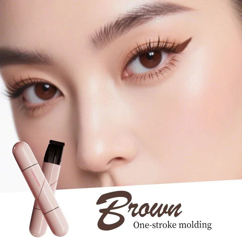 Achieve Flawless Wings with the Rotate Eyeliner Stamp - Dual-Tip Waterproof Liquid Pen in Black and Brown
