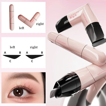 Achieve Flawless Wings with the Rotate Eyeliner Stamp - Dual-Tip Waterproof Liquid Pen in Black and Brown