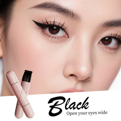 Achieve Flawless Wings with the Rotate Eyeliner Stamp - Dual-Tip Waterproof Liquid Pen in Black and Brown